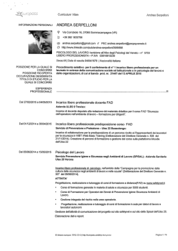 informazioni personali posizione per la quale s| concorre posizione