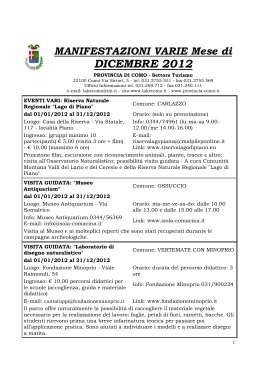il programma completo delle manifestazioni di dicembre 2012