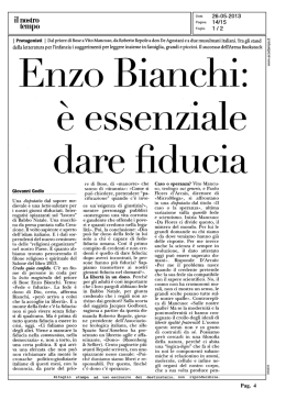 IL NOSTRO TEMPO: Enzo Bianchi