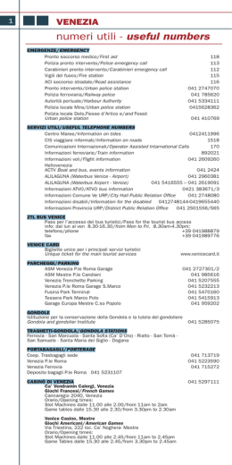numeri utili - useful numbers