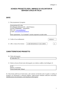 scheda progetto per l`impiego di volontari in