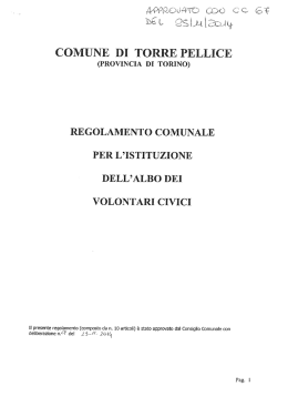 Regolamento per l`istituzione dell`albo dei volontari civici