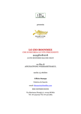 Scarica il pressbook completo di Lo zio Boonmee che