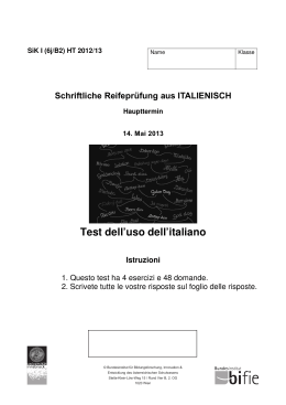 Test dell`uso dell`italiano