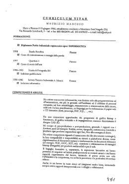 Leggi il CV del Docente
