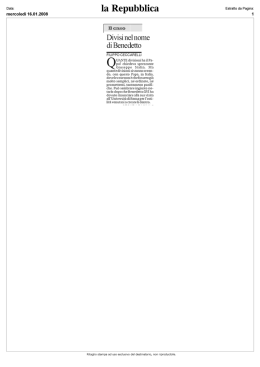 Divisi nel nome di Benedetto