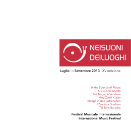 Festival Musicale Internazionale International Music Festival Luglio