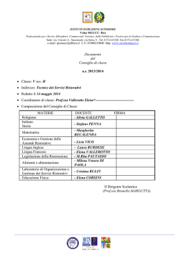 Documento del Consiglio di classe a.s. 2013/2014 &bull; Classe: V sez