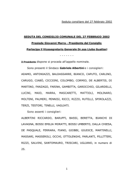 Seduta consiliare del 27 febbraio 2002 1 SEDUTA DEL CONSIGLIO