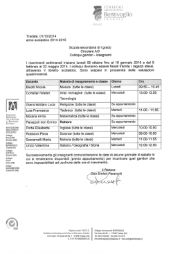 Tradate, 01/10/2014 anno scolastico 2014-2015