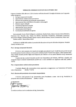 Verbale del Consiglio di Istituto 9 ottobre 2014