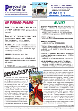 n.2 data 18 genn. - Parrocchia Cristo Re Milano