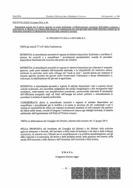 n. IH DECRETO-LEGGE 24 aiutano 20l4. n. 91. pisposizioni