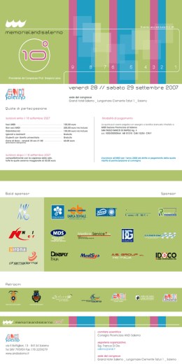 Vedi brochure - ANDI Salerno