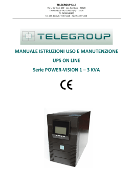 MANUALE ISTRUZIONI USO E MANUTENZIONE UPS ON LINE