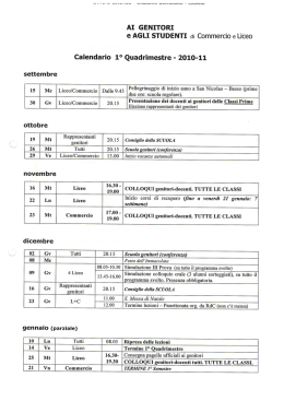 AI GENITORI e AGLI STUDENTI di Commercio e Liceo