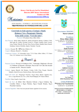 bollettino n. 21 --- 7 feb 2011 - Rotary Club Brescia Sud