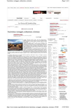 Le News di Teatro.Org Taormina: coraggio