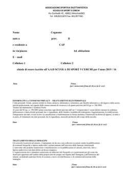 tariffe e modulo di iscrizione