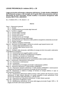 LEGGE PROVINCIALE 4 ottobre 2012, n. 20