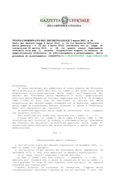 TESTO COORDINATO DEL DECRETO-LEGGE 2 marzo