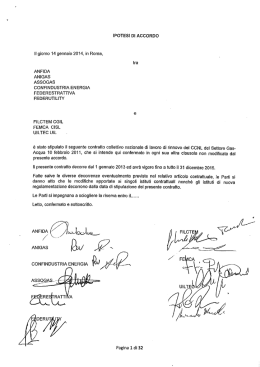 Ipotesi rinnovo CCNL Gas-Acqua 14 gennaio