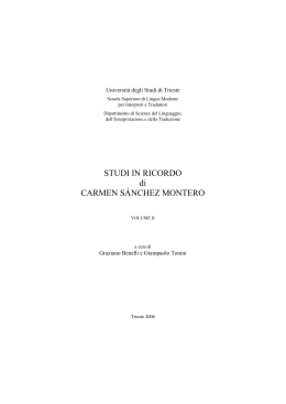 STUDI IN RICORDO di CARMEN SÁNCHEZ MONTERO