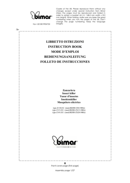 LIBRETTO ISTRUZIONI INSTRUCTION BOOK MODE D`EMPLOI