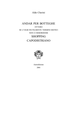 Shopping Capodistriano - Homepage di Aldo Cherini