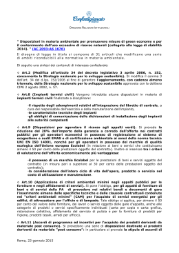 Roma, 23 gennaio 2015 " Disposizioni in materia