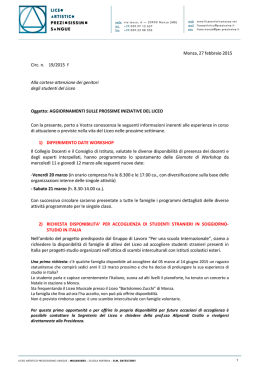 Monza, 27 febbraio 2015 Circ. n. 19/2015 f Alla cortese attenzione