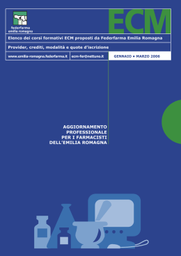 Elenco dei corsi formativi ECM proposti da Federfarma