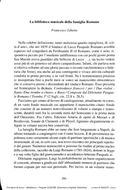 La biblioteca musicale della famiglia Romano