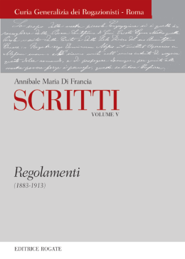 Volume V - Regolamenti (1883-1913) - FDZ Istituto Figlie del Divino
