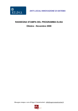 Rassegna stampa Programma ELISA ott-nov 2008