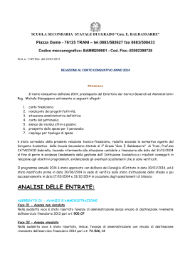 Relazione CONSUNTIVO 2014 - Scuola Media Baldassarre
