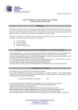 ORDINE ASSISTENTI SOCIALI Consiglio Regionale del Lazio