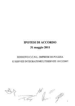 IPOTESI DI ACCORDO 31 maggio 2011