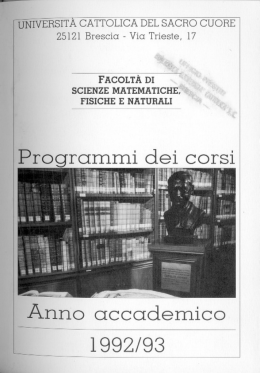 6a" del sacro cuore - Università Cattolica del Sacro Cuore