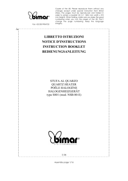 libretto istruzioni notice d`instructions instruction booklet