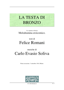 La testa di bronzo - Libretti d`opera italiani