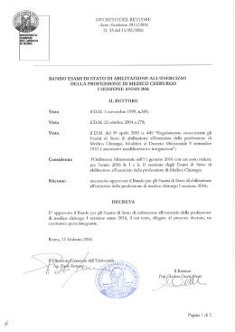 Decreto Rettore 33/2016 - Universit&agrave; Campus Bio