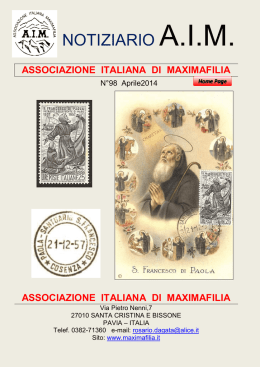 notiziario a - AIM - Associazione Italiana di Maximafilia