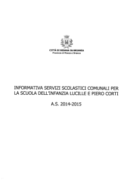 informativa servizi scolastici comunali per la scuola dell`infanzia
