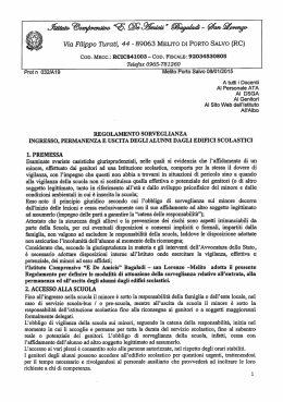 Regolamento Sorveglianza - Istituto Comprensivo Bagaladi