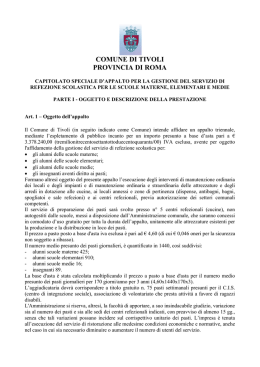 capitolato mensa scolastica