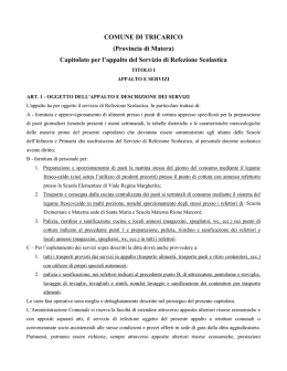 Capitolato Mensa - Comune di Tricarico