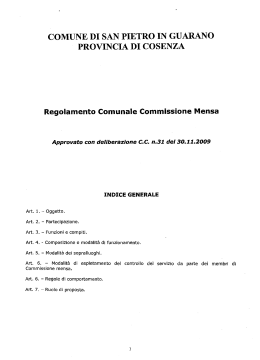 Commissione Mensa Scolastica - Comune di San Pietro in Guarano