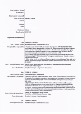 Curriculum Dott. Barbara Pintus - Universit&agrave; degli studi di Cagliari.