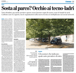 gosta al parco? Occhio ai tecno-ladri